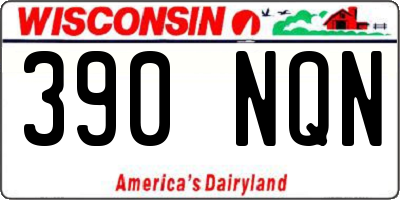WI license plate 390NQN