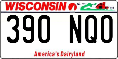 WI license plate 390NQO