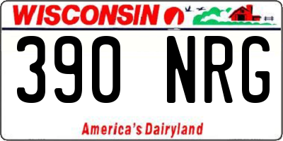 WI license plate 390NRG
