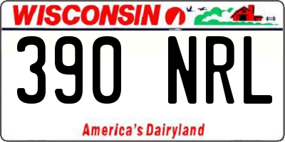 WI license plate 390NRL