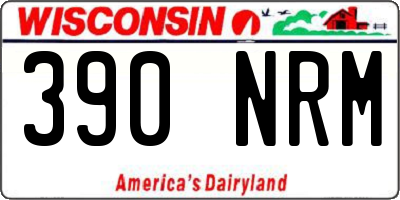 WI license plate 390NRM