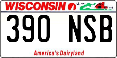 WI license plate 390NSB