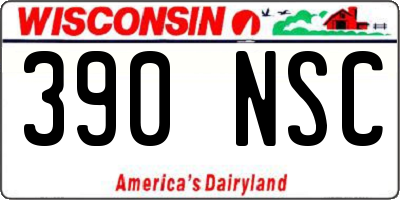 WI license plate 390NSC