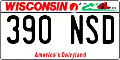 WI license plate 390NSD