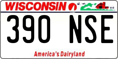 WI license plate 390NSE