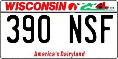 WI license plate 390NSF