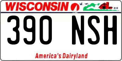 WI license plate 390NSH