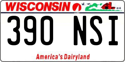 WI license plate 390NSI