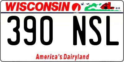 WI license plate 390NSL