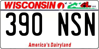 WI license plate 390NSN