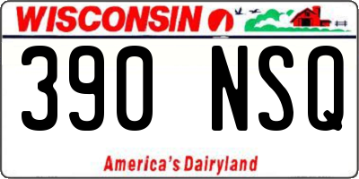 WI license plate 390NSQ