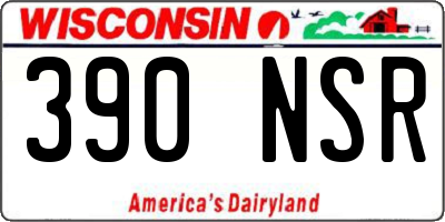 WI license plate 390NSR
