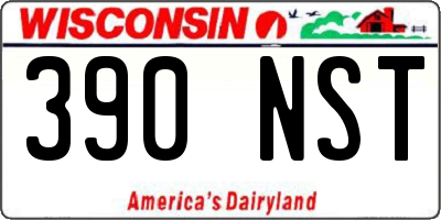 WI license plate 390NST