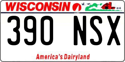 WI license plate 390NSX