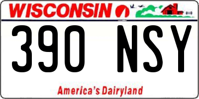 WI license plate 390NSY