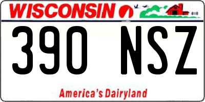 WI license plate 390NSZ