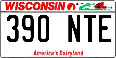WI license plate 390NTE