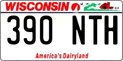 WI license plate 390NTH