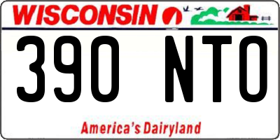 WI license plate 390NTO