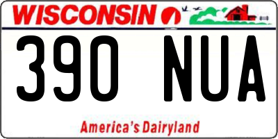 WI license plate 390NUA