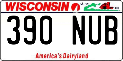 WI license plate 390NUB