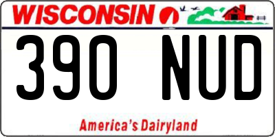 WI license plate 390NUD