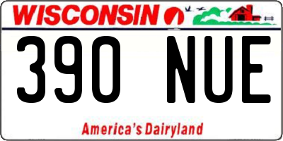 WI license plate 390NUE