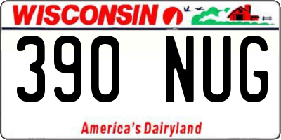 WI license plate 390NUG