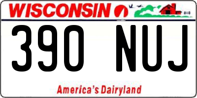 WI license plate 390NUJ