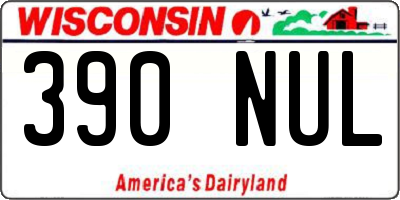 WI license plate 390NUL