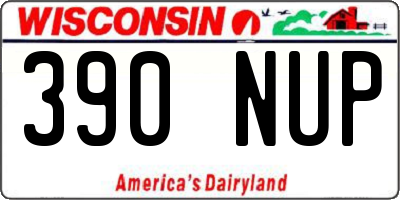 WI license plate 390NUP