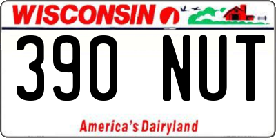 WI license plate 390NUT