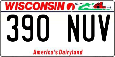 WI license plate 390NUV