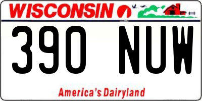 WI license plate 390NUW