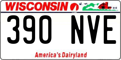 WI license plate 390NVE