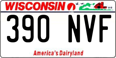 WI license plate 390NVF