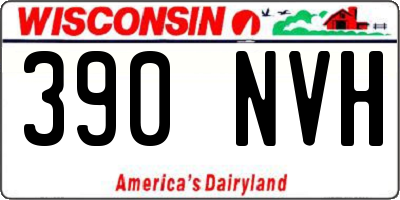 WI license plate 390NVH