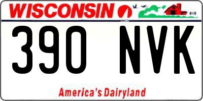 WI license plate 390NVK