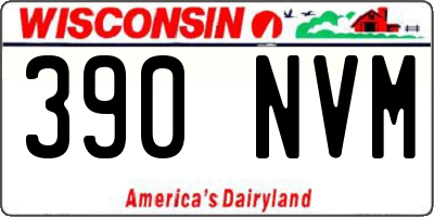 WI license plate 390NVM