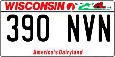 WI license plate 390NVN