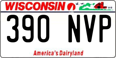 WI license plate 390NVP