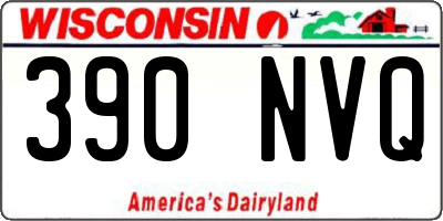 WI license plate 390NVQ