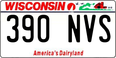 WI license plate 390NVS