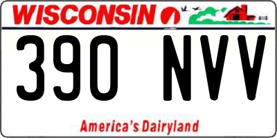 WI license plate 390NVV