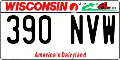 WI license plate 390NVW