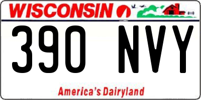 WI license plate 390NVY