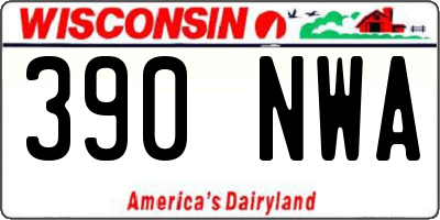 WI license plate 390NWA