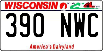 WI license plate 390NWC