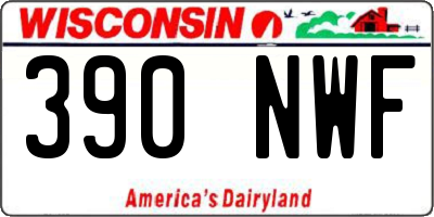 WI license plate 390NWF