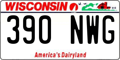 WI license plate 390NWG